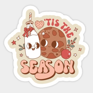 Tis The Season Milk & Cookies Sticker